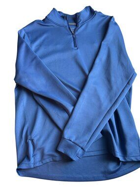 Member's Mark Tech Knit Quarter Zip Pullover XL Blue Athletic